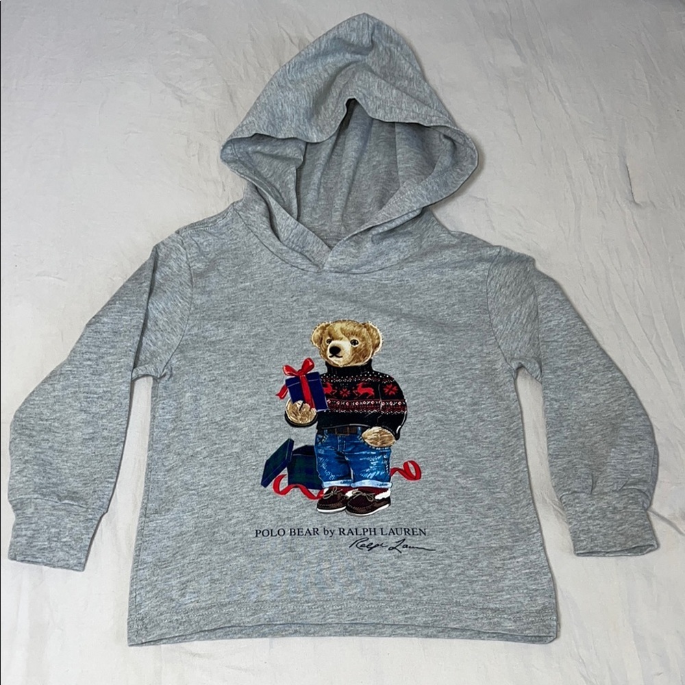 Ralph Lauren Gray Sweatshirt with Bear Design‎